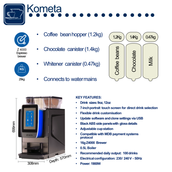 Necta KOMETA 'ES' Bean to Cup Coffee Machine